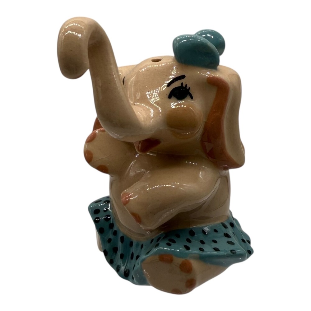 Ceramic Arts Studio Sunbathing Elephant Shaker Vintage 1950s Novelty Ceramic